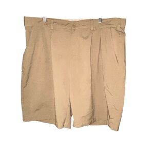Reebok Golf Mens Pleated Tan Shorts Size 44 Performance Stretch Polyester